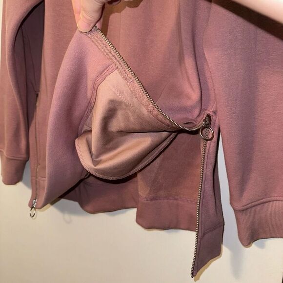 Athleta Women’s Turtleneck Mauve Pink Zipper Detail Sweatshirt Size Medium - Picture 5 of 13